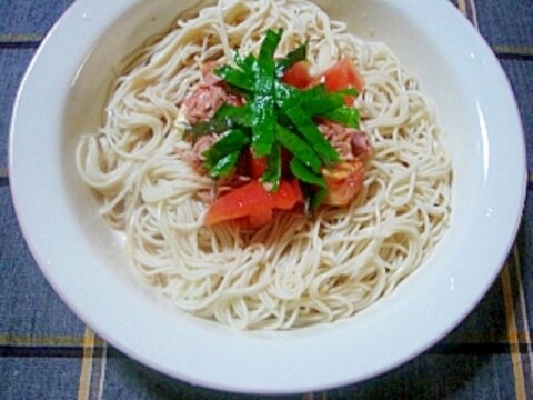 ツナとトマトのぶっかけ素麺